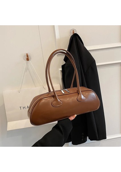 Kahverengi Lüks ve Şık Fransız Yarım Ay Koltuk Altı Çantası, Günlük Omuz Çantası, Uzun Çanta, Çapraz Çanta, Kadın Cüzdanı (Yurt Dışından) indirimleri