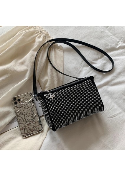 Siyah 19CMX13CMX12CM Moda Küçük Elmas Boston Omuz Çantaları Kadın 2022 Trend Kadın Messneger Çanta Yaz Crossbody Çanta Bayanlar Yüksek Kalite (Yurt Dışından) indirimleri