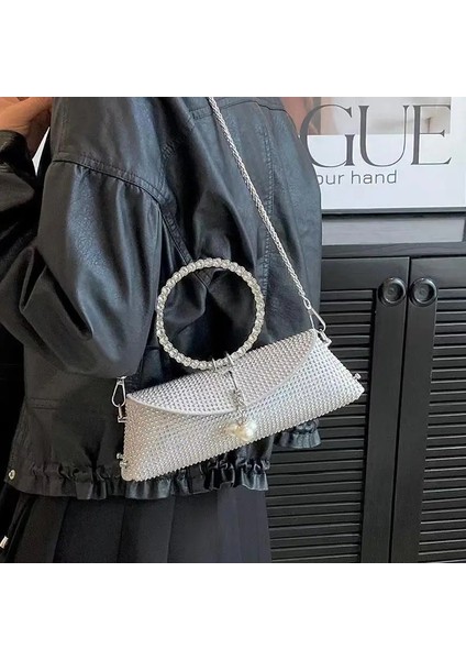 Yeşil Elmas Çanta Kadınlar Için Düğün Parti Kolu Çanta Bling Rhinestone Balo Parti Gelin Pırıltılı Akşam Debriyaj Kare Çanta Tote (Yurt Dışından) fırsatları