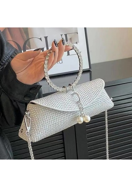 Yeşil Elmas Çanta Kadınlar Için Düğün Parti Kolu Çanta Bling Rhinestone Balo Parti Gelin Pırıltılı Akşam Debriyaj Kare Çanta Tote (Yurt Dışından) indirimleri