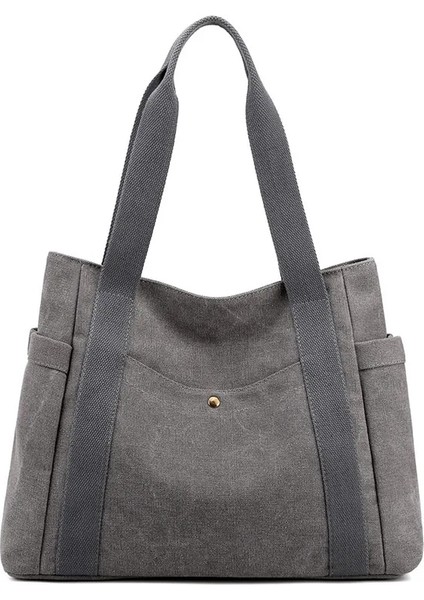 Gök Mavisi A4 Büyük Kadın Tote Çanta Kanvas Kumaş Omuz Çantası Kadın 2022 Büyük Rahat Kanvas Çanta Çanta Kadınlar Için Okul Genç Bayanlar (Yurt Dışından) modelleri