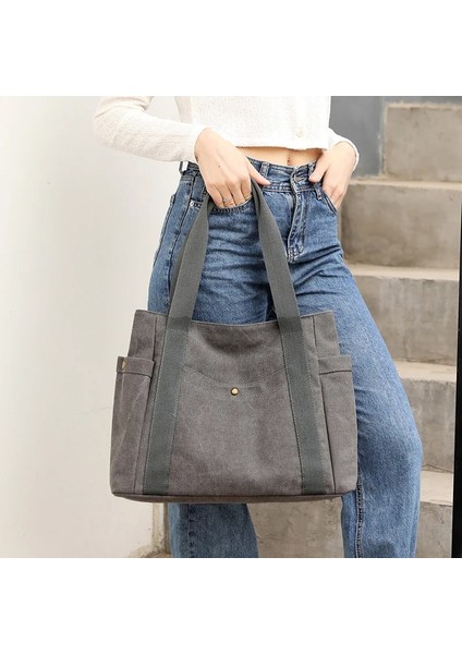 Gök Mavisi A4 Büyük Kadın Tote Çanta Kanvas Kumaş Omuz Çantası Kadın 2022 Büyük Rahat Kanvas Çanta Çanta Kadınlar Için Okul Genç Bayanlar (Yurt Dışından) fırsatları