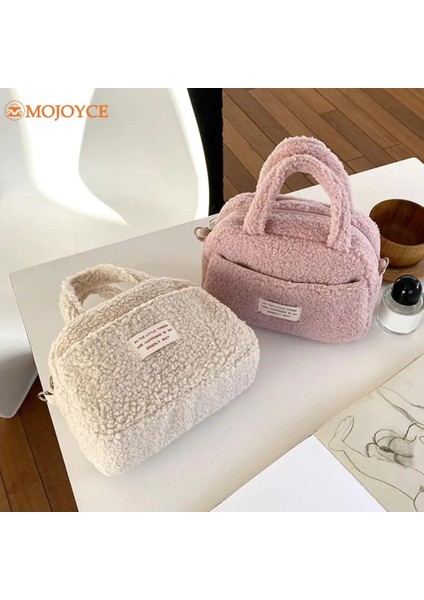 Bej Yumuşak Kabarık Küçük Crossbody Çanta Kadın 2024 Yüksek Kaliteli Peluş Mini Omuz Çantaları Kürklü Tasarımcı Çanta Bayanlar Katı Hobo Çanta (Yurt Dışından) fiyatları