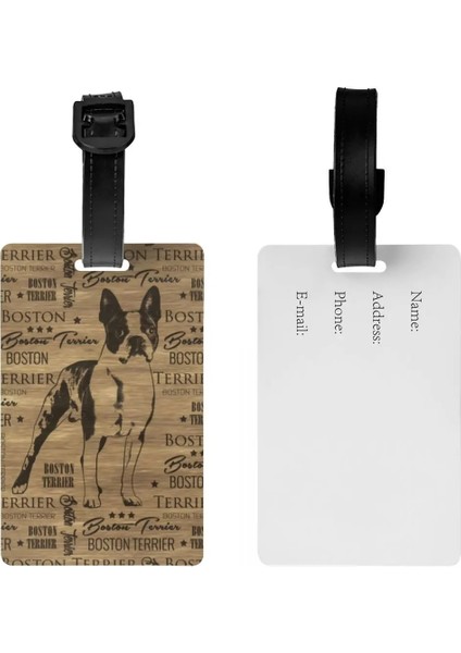 19 Özel Boston Terrier Köpek Bagaj Etiketi Isim Kartı ile Pet Köpek Gizlilik Kapak Kimlik Etiketi Seyahat Çantası Bavul (Yurt Dışından) modelleri