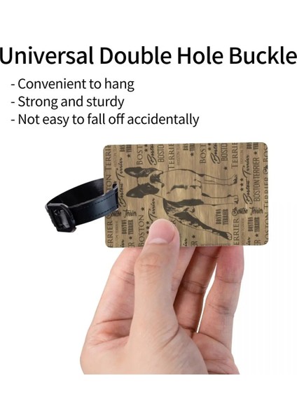 19 Özel Boston Terrier Köpek Bagaj Etiketi Isim Kartı ile Pet Köpek Gizlilik Kapak Kimlik Etiketi Seyahat Çantası Bavul (Yurt Dışından) fırsatları