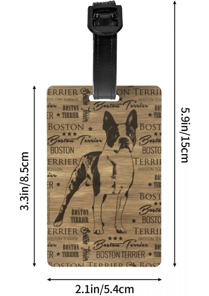 19 Özel Boston Terrier Köpek Bagaj Etiketi Isim Kartı ile Pet Köpek Gizlilik Kapak Kimlik Etiketi Seyahat Çantası Bavul (Yurt Dışından) indirimleri