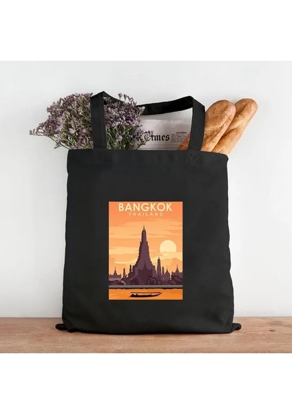 57 35X40CM Bangkok Barselona Berlin Boston Dublin Edinburgh Hamburg Floransa Kadın Kanvas Omuz Alışveriş Bez Çantalar Alışveriş Plaj Çanta (Yurt Dışından)