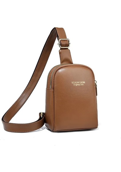 Fotoğraf Rengi 14X7X18CM Kadın Göğüs Çantaları Deri Küçük Haberci Çanta Fanny Paketi Bayan Crossbody Göğüs Çantaları Seyahat Taşıma Çantaları Kadın Omuz Çantası (Yurt Dışından)