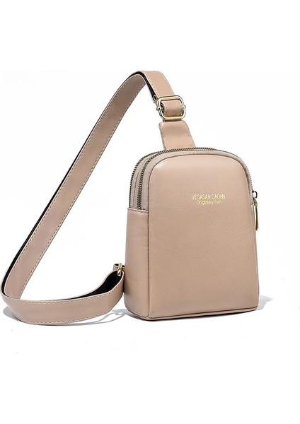 Fotoğraf Rengi 14X7X18CM Kadın Göğüs Çantaları Deri Küçük Haberci Çanta Fanny Paketi Bayan Crossbody Göğüs Çantaları Seyahat Taşıma Çantaları Kadın Omuz Çantası (Yurt Dışından)