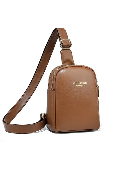 Fotoğraf Rengi 14X7X18CM Kadın Göğüs Çantaları Deri Küçük Haberci Çanta Fanny Paketi Bayan Crossbody Göğüs Çantaları Seyahat Taşıma Çantaları Kadın Omuz Çantası (Yurt Dışından)