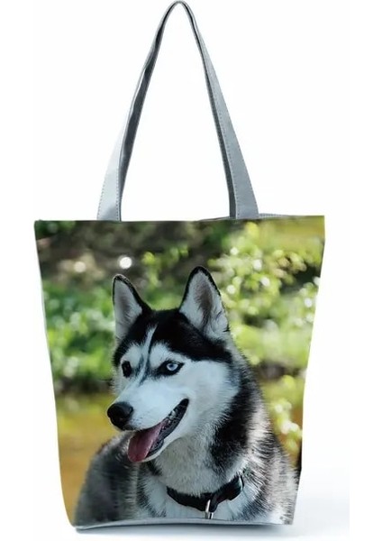 HL5168 Köpek Çantası Alman Çoban Boston Terrier Bulldog Husky Köpek Nedensel Tote Çanta Kadın Çanta Bayan Omuz Çantaları Yeniden Kullanılabilir Alışveriş Çantası (Yurt Dışından)