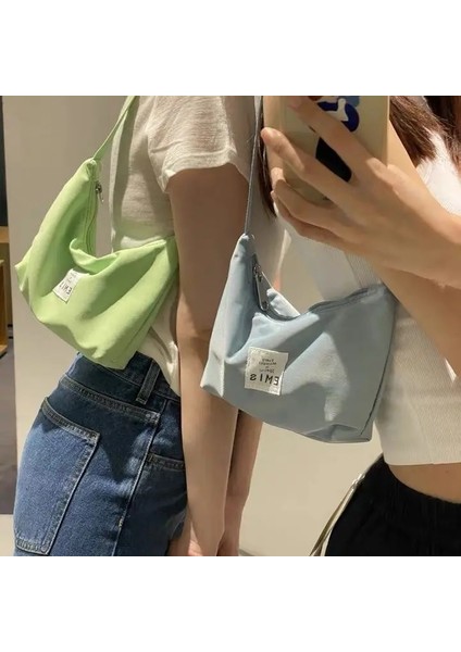 Pembe Kadın Çantası Naylon Koltukaltı Omuz Çanta Kanvas Küçük Omuz Çantası Marka Debriyaj Kadın Hobos Yaz Basit Çanta Bolso Feminina (Yurt Dışından) fiyatları