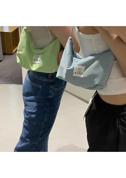 Pembe Kadın Çantası Naylon Koltukaltı Omuz Çanta Kanvas Küçük Omuz Çantası Marka Debriyaj Kadın Hobos Yaz Basit Çanta Bolso Feminina (Yurt Dışından) modelleri