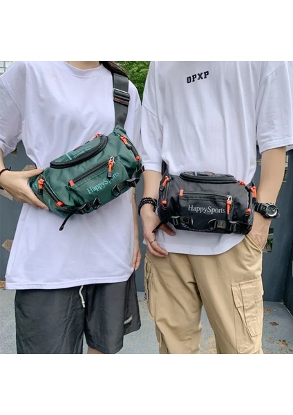 Koyu Yeşil Su Geçirmez Naylon Unisex Kemer Fanny Paketi Omuz Askılı Çanta Büyük Kapasiteli Seyahat Çantası Sling Göğüs Bel Çantaları (Yurt Dışından) fiyatları