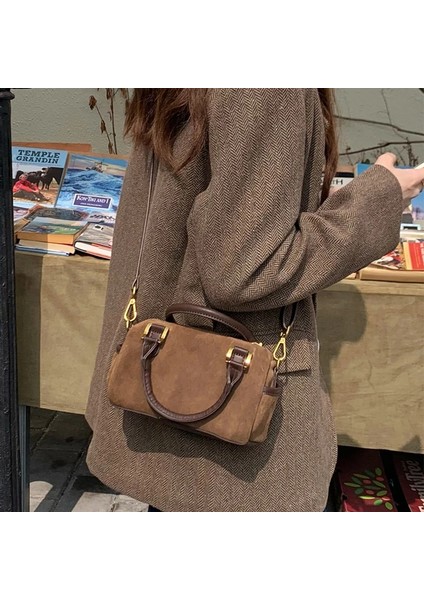 Auburn Vintage Pazen Çok Yönlü Tek Omuz Çapraz Küçük Çanta Yastık Çanta Boston Taşınabilir Kadın Çantası Lüks El Bayan Çantaları Y2K (Yurt Dışından) indirimleri