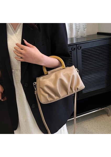 Açık Kahverengi 26CM 7cm 15CM Moda Akşam Çanta Büyük Kapasiteli Kadın Omuz Çantası Yumuşak Pu Deri Crossbody Çanta Kadın Rahat Boston Tasarımcı Çanta Tote (Yurt Dışından) modelleri
