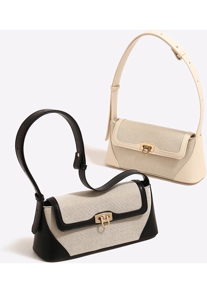 Bej Kadın Koltukaltı Hobo Çanta Vintage Üst Kolu Çanta Çok Yönlü Flap Omuz Çantası Yumuşak Satchel Çanta Işe Gidiş Çanta (Yurt Dışından)
