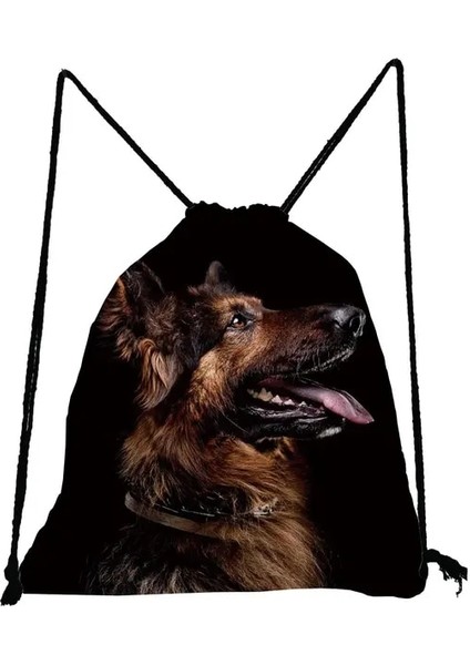 SK5161 Köpek Çantası Rahat Ipli Cep Saklama Ayakkabı Çantası Öğrenciler Için Yüksek Kaliteli Sırt Çantaları Alman Çoban Boston Terrier Bulldog Husky Köpek (Yurt Dışından)