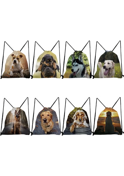SK5161 Köpek Çantası Rahat Ipli Cep Saklama Ayakkabı Çantası Öğrenciler Için Yüksek Kaliteli Sırt Çantaları Alman Çoban Boston Terrier Bulldog Husky Köpek (Yurt Dışından) modelleri