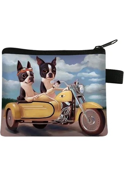 LQBBOSTON10 Ilginç Boston Terrier Baskı Küçük Çanta Sevimli Köpek Anahtarlık Fermuar Kese Kadın Taşınabilir Ruj Çantası Otobüs Kart Çantaları (Yurt Dışından)