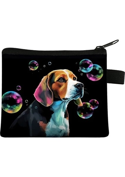 LQBBEAGLE06G Bichon / Frise Beagle / Boston Terrier Köpek Baskı Sikke Çanta Kadın Kimlik Kredi Kartı Tutucu Mini Para Para Çantaları Rahat Cüzdan Hediye (Yurt Dışından)