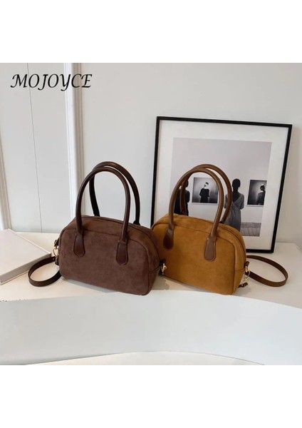 Kahve Kadın Rahat Çanta Çanta Ayarlanabilir Askı Pu Deri Retro Crossbody Çanta Düz Renk Üst Kolu Çanta Büyük Kapasiteli Askılı Çanta (Yurt Dışından) fırsatları