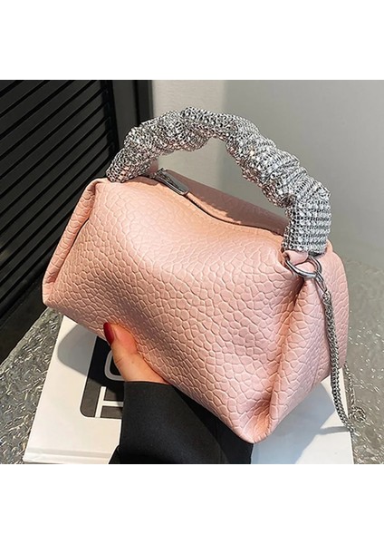 Yeşil (14CM-24CM-15CM) Kadın Çanta ve Çanta Balo Debriyaj Tasarımcısı Boston Çanta 2023 Marka Kova Çantalar Glitter Kristal Omuz Çantası Zincir Crossbody Çanta (Yurt Dışından) fırsatları