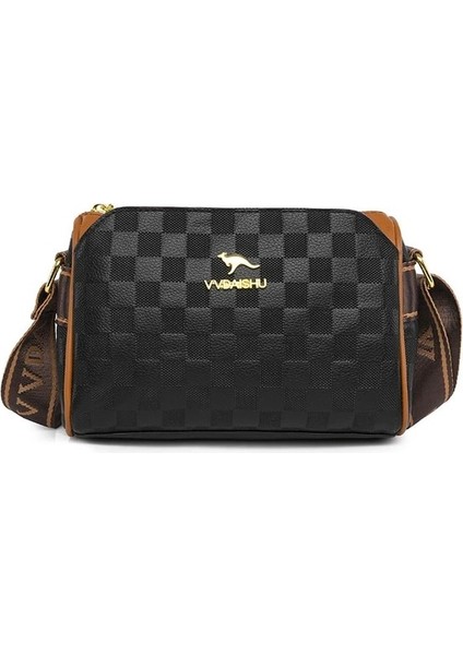 Siyah Ellovado Retro Crossbody Kadın Çantası Büyük Kapasiteli Omuz Çantası Moda Klasik Boston Çantası Olgun Yüksek Dereceli Yastık Çanta (Yurt Dışından)