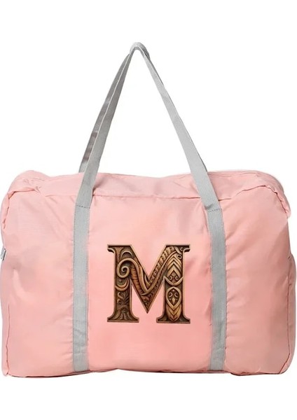 5WOOD Art Letter M Bagaj Seyahat Çantaları Büyük Kapasiteli Boston Çanta Organizatörleri Hafta Sonu Çantası Ahşap Sanat Serisi Katlanabilir Giysi Saklama 2024 Yeni Moda (Yurt Dışından)