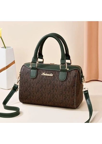 Fotoğraf Color1 Lüks Kadın Çanta Ana Kesesi Bayan Çanta Vintage Mektup Baskı Omuz Çantası Boston Kadın Çantası Yüksek Kaliteli Haberci Çanta (Yurt Dışından)