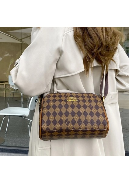 Siyah Ellovado Retro Crossbody Kadın Çantası Büyük Kapasiteli Omuz Çantası Moda Klasik Boston Çantası Olgun Yüksek Dereceli Yastık Çanta (Yurt Dışından) modelleri