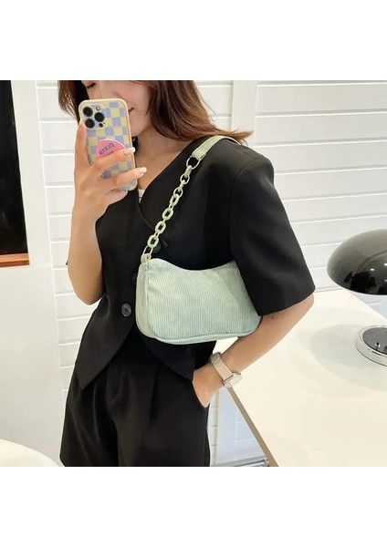 Siyah Moda Bağbozumu Kadın Çanta Kadife Koltukaltı Çanta Rahat Kadın Omuz Çantaları Düz Renk Fermuar Kadın Çanta Debriyaj (Yurt Dışından) fırsatları