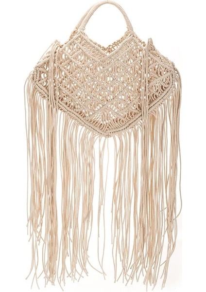 70 cm Askı Sarı Içi Boş El Yapımı Pamuk Halat Çanta Saman Dokuma Çanta Kadınlar Için Moda Püskül Çanta Bayan Yaz Lüks Marka Omuz Çantası Çantalar (Yurt Dışından) modelleri