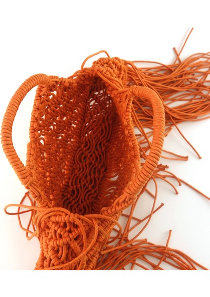 70 cm Askı Sarı Içi Boş El Yapımı Pamuk Halat Çanta Saman Dokuma Çanta Kadınlar Için Moda Püskül Çanta Bayan Yaz Lüks Marka Omuz Çantası Çantalar (Yurt Dışından) indirimleri