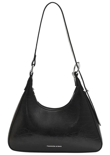 Siyah 25CMX12CMX6CM Lüks Marka Omuz Çantaları Kadınlar Için Moda Trendi Deri Koltukaltı Çanta Yarım Ay Tasarımcı Kadın Çanta ve Çantalar (Yurt Dışından)