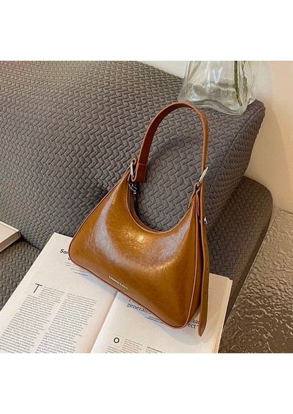Siyah 25CMX12CMX6CM Lüks Marka Omuz Çantaları Kadınlar Için Moda Trendi Deri Koltukaltı Çanta Yarım Ay Tasarımcı Kadın Çanta ve Çantalar (Yurt Dışından)