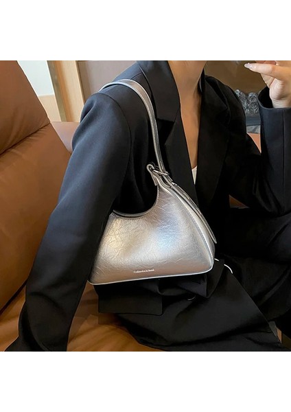 Siyah 25CMX12CMX6CM Lüks Marka Omuz Çantaları Kadınlar Için Moda Trendi Deri Koltukaltı Çanta Yarım Ay Tasarımcı Kadın Çanta ve Çantalar (Yurt Dışından)