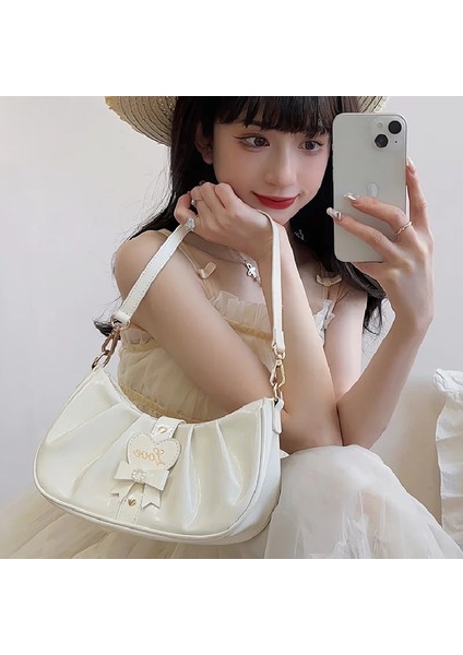 Siyah Fanchila Lolita Kadın Çantası Tatlı Çanta Yay Sevimli Kız Jk Çanta Yüksek Kapasiteli Omuz Çantası (Yurt Dışından) modelleri