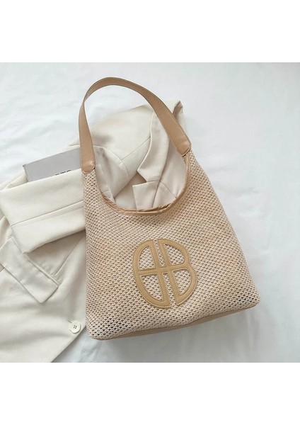 Kahverengi Lüks Tasarım Kadın Hollow Dokuma Omuz Çantası 2023 Moda Trendi Hasır Plaj Kadın Crossbody Çanta Çanta ve Cüzdanlar (Yurt Dışından) fırsatları