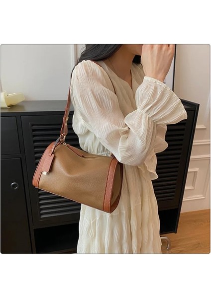 Kadınlar Için 26CMX10CMX16CM Tasarımcı Kontrast Omuz Boston Çantası Lüks Marka Omuz Çantaları Kadın Için Çok Yönlü Messenger Çanta Işe Gidiş (Yurt Dışından) fırsatları