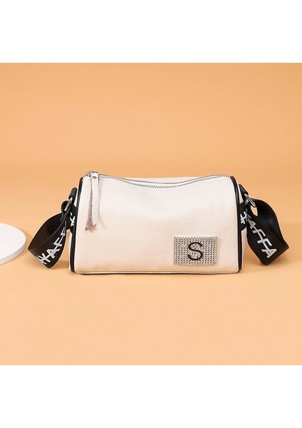 Gök Mavisi Aliwood Trendy Basit Boston Kadın Çanta Hakiki Deri Kadın Crossbody Çanta Mektup Bayanlar Omuz Çantası Yüksek Tasarımcı Çanta (Yurt Dışından)
