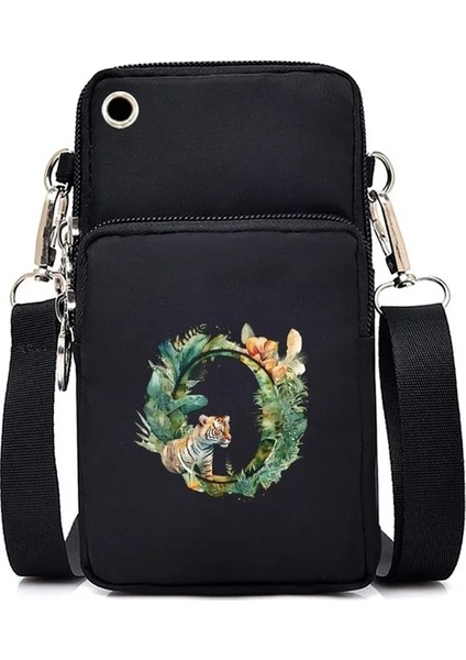 Jungle Tiger Lettero Kanvas Cep Telefonu Çanta Küçük Crossbody Çanta Cep Telefonu Çantası Kadın Çanta Jungle Tiger Serisi Seyahat Omuz Çantası 2024 Yeni (Yurt Dışından)