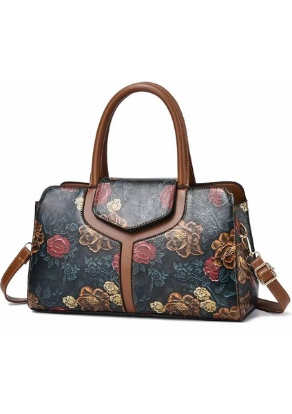 Gösterildiği Gibi 3 Moda Omuz Çantası Kadınlar Için Retro Çiçek Desen Taşınabilir Satchel Pu Işe Gidiş Lüks Boston Kadın Crossbody Çanta (Yurt Dışından) fiyatları