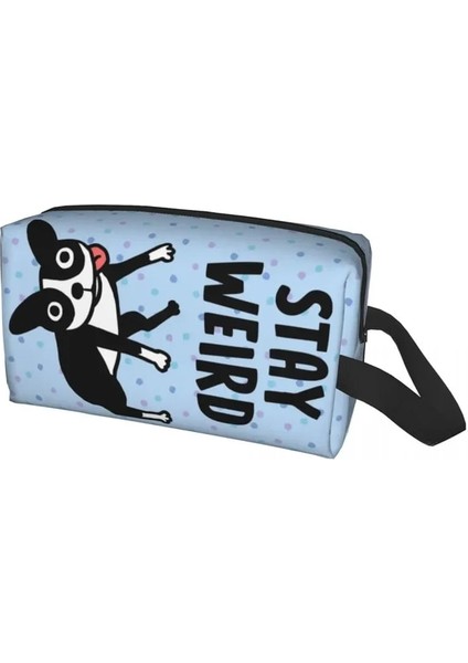 Hzb-A-41 25.5X16X12.5CM Inci Küpeli Makyaj Çantası Kadınlar Için Seyahat Kozmetik Organizatör Moda Karikatür Boston Terrier Köpek Saklama Tuvalet Çantaları (Yurt Dışından)