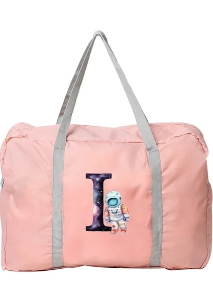 5ASTRONOT Mektup I Seyahat Çantaları Boston Çanta Düzenleyiciler Büyük Kapasiteli Hafta Sonu Çantası Astronot Mektup Desen Katlanabilir Giysi Saklama Çanta Üzerinde Taşımak (Yurt Dışından)