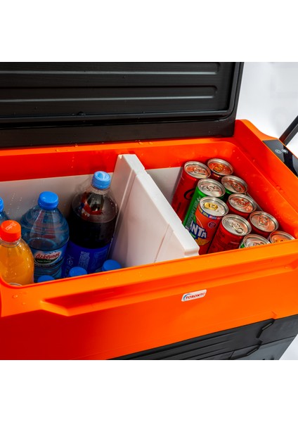 Kompresörlü Turuncu Araç Buzdolabı 45 Litre / Taşınabilir Mini Oto Buzdolabı