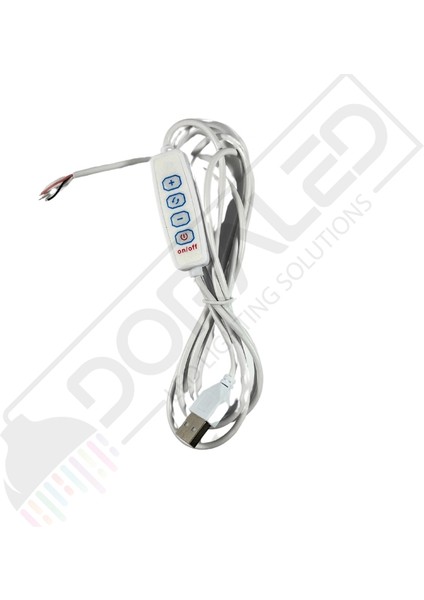 Çift Renk 100 cm Dimmer'li USB Erkek Kablo 2 Amper On/off Switch'li Ucu Açık Dim Edilebilir USB Kablo
