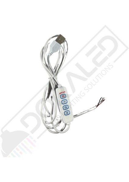 Çift Renk 100 cm Dimmer'li USB Erkek Kablo 2 Amper On/off Switch'li Ucu Açık Dim Edilebilir USB Kablo