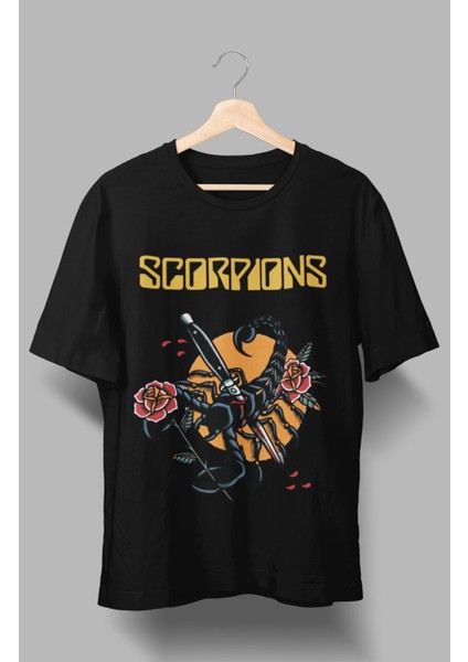 Oversize Scorpions Baskılı Tişört, Rock Metal Temalı T-Shirt