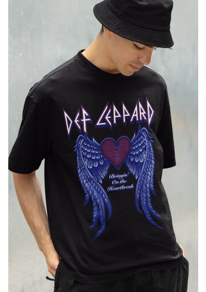 Def Leppard Baskılı T-Shirt, Rock Metal Müzik Temalı Tişört